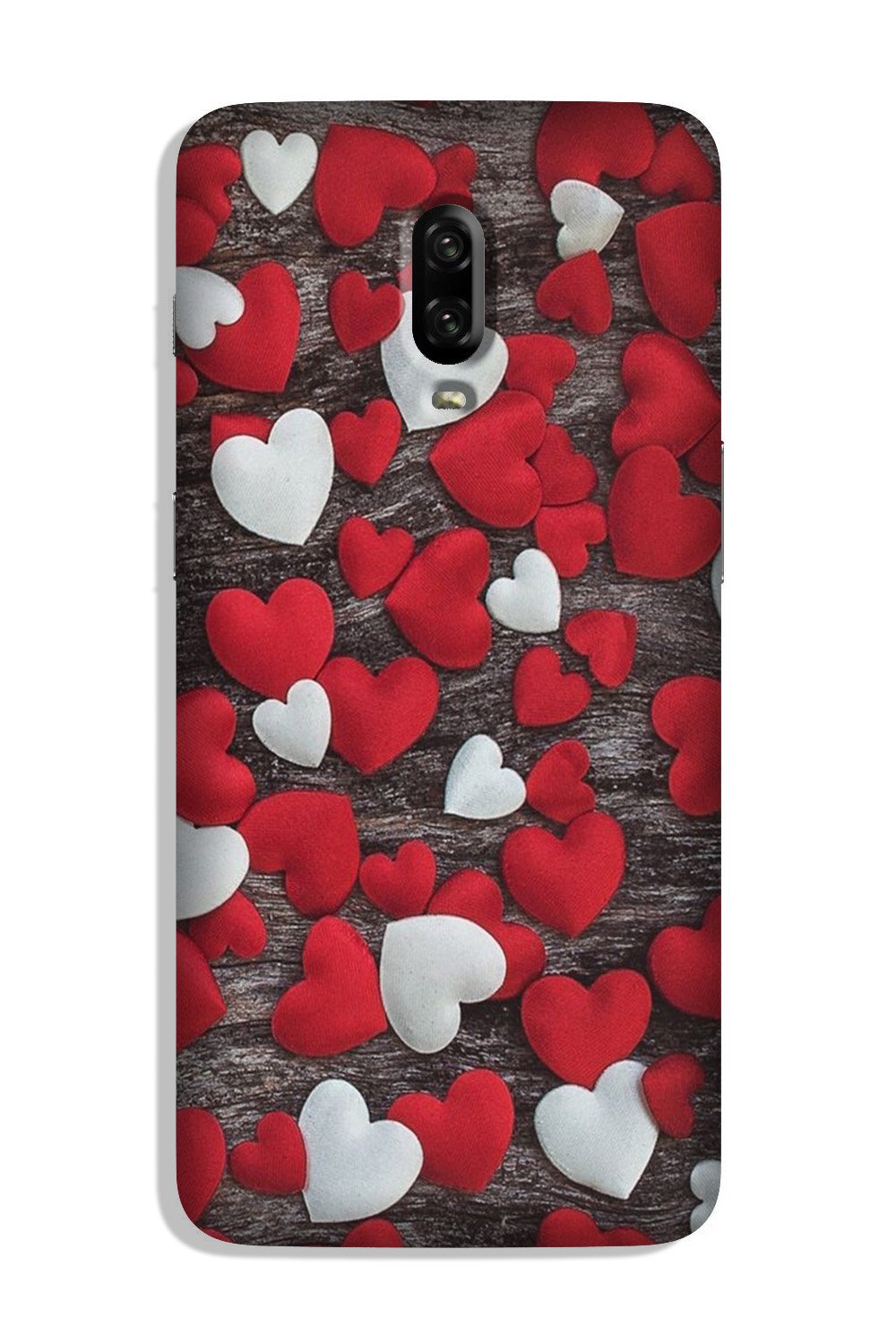 Red White Hearts Case for OnePlus 7(Design - 105)