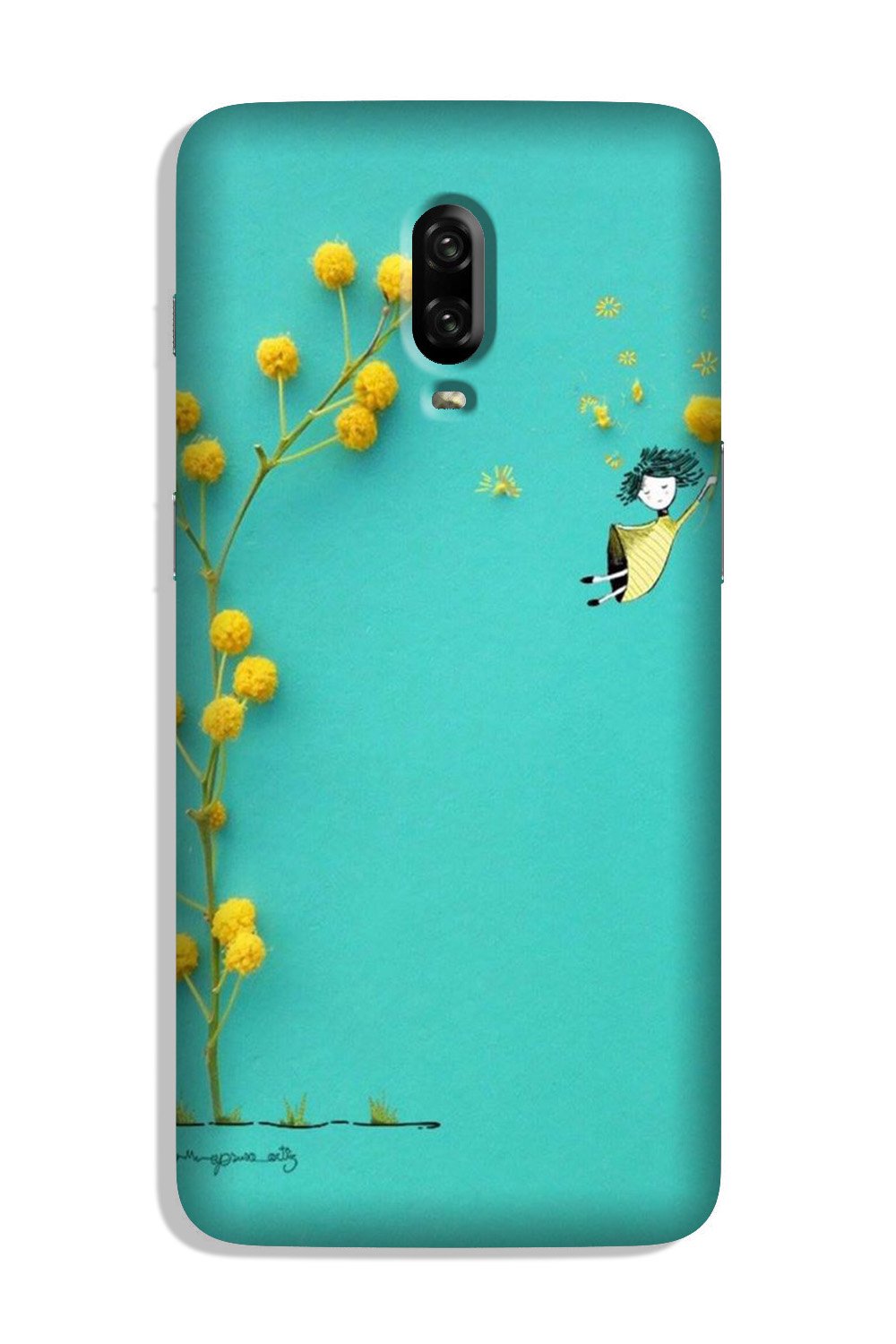 Flowers Girl Case for OnePlus 6T (Design No. 216)