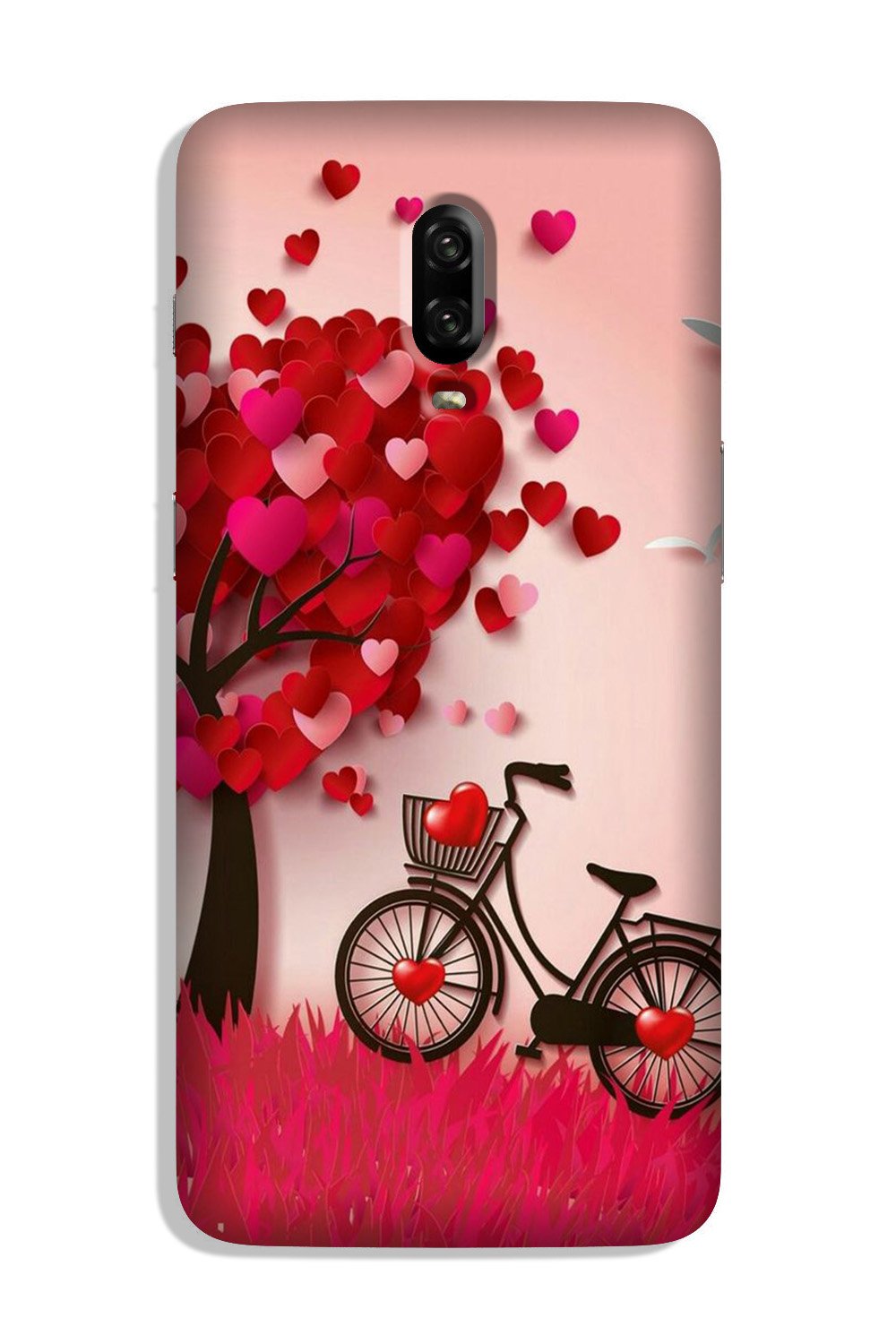 Red Heart Cycle Case for OnePlus 6T (Design No. 222)