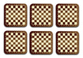 Empty Chess Board Printed Mdf Wooden Printed Square Coasters For Home And Kitchen | Dining Table Decor (Set Of 6  Pieces)