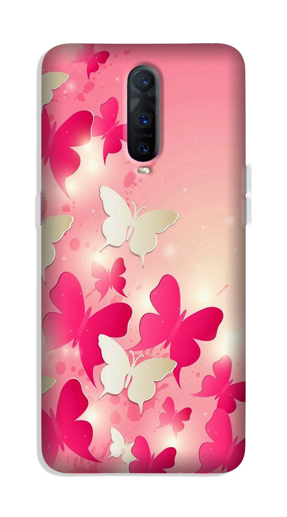 White Pick Butterflies Case for OnePlus 7 Pro