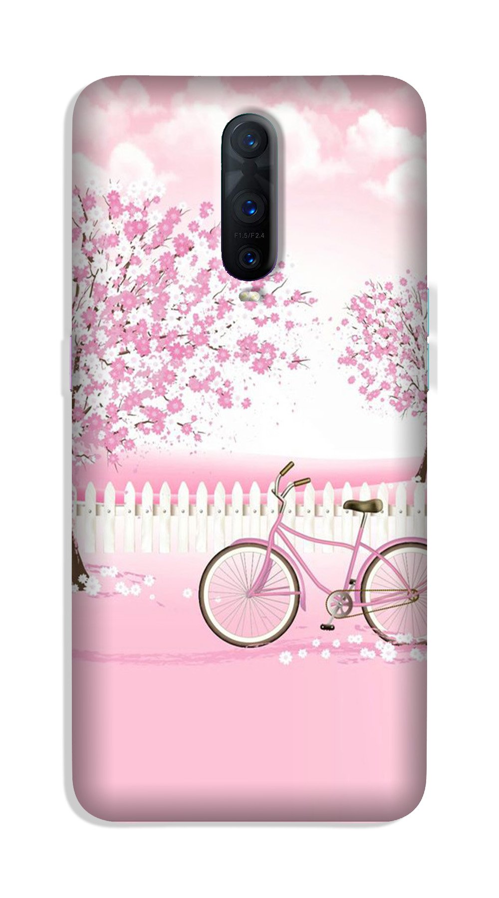Pink Flowers Cycle Case for OnePlus 7 Pro  (Design - 102)