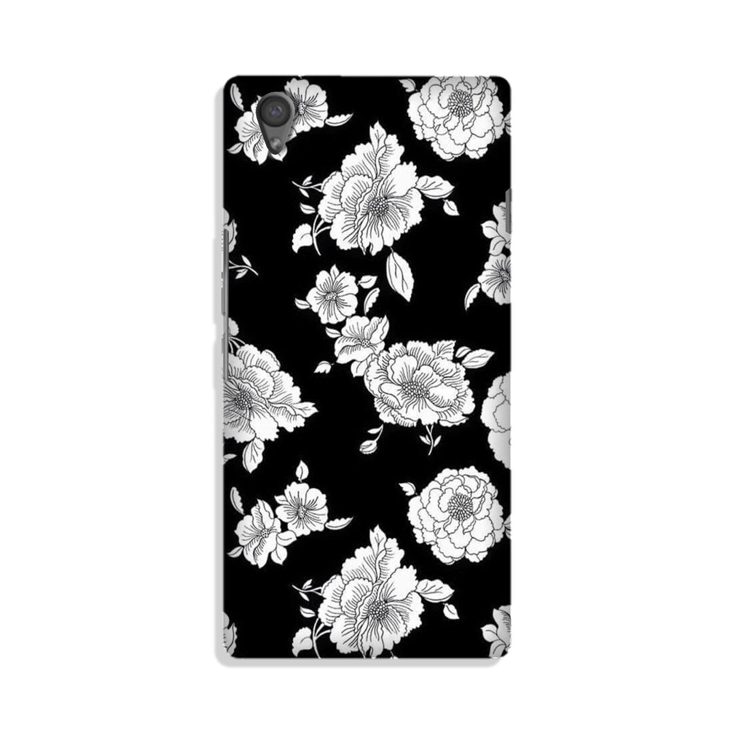White flowers Black Background Case for Vivo Y51L