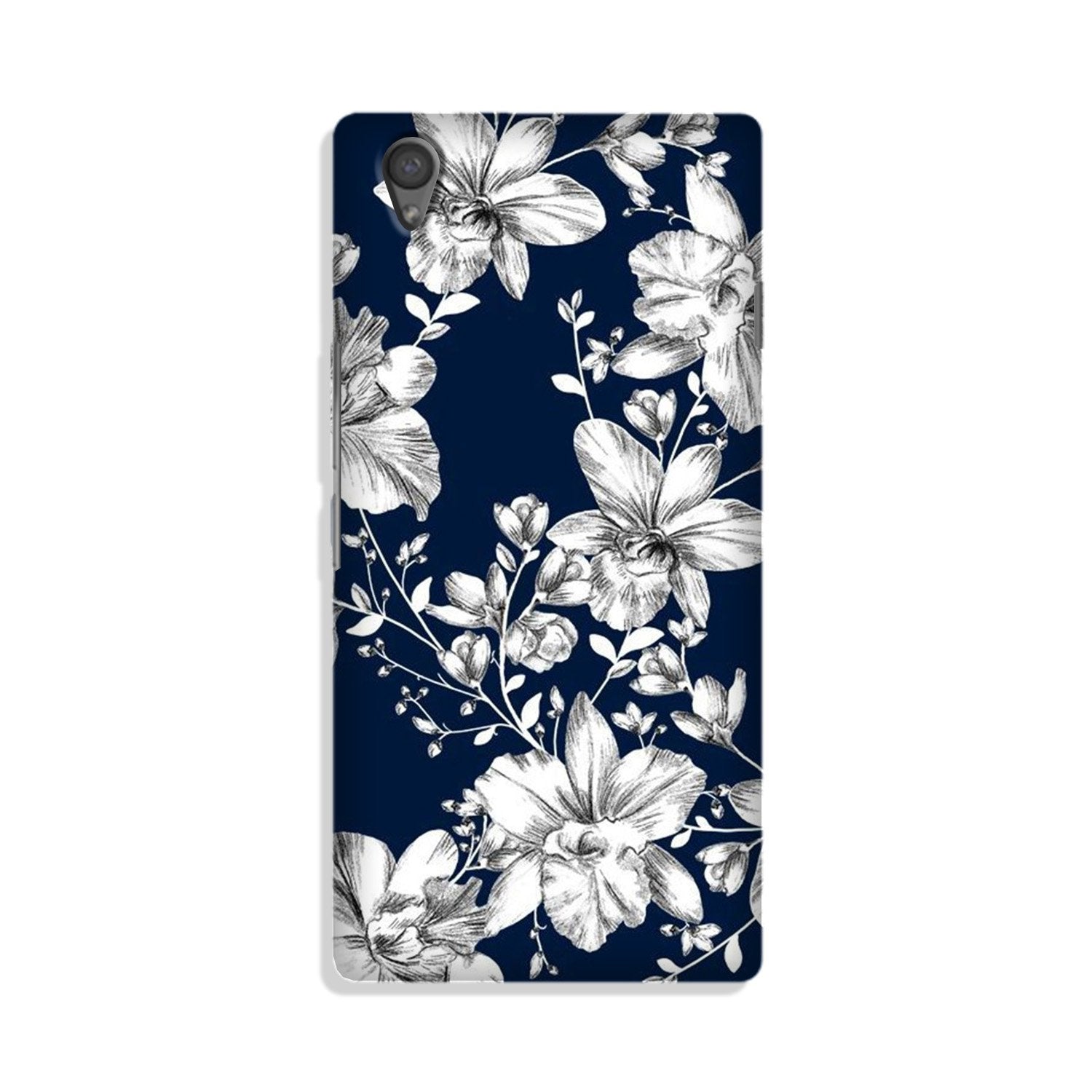 White flowers Blue Background Case for Vivo Y51L