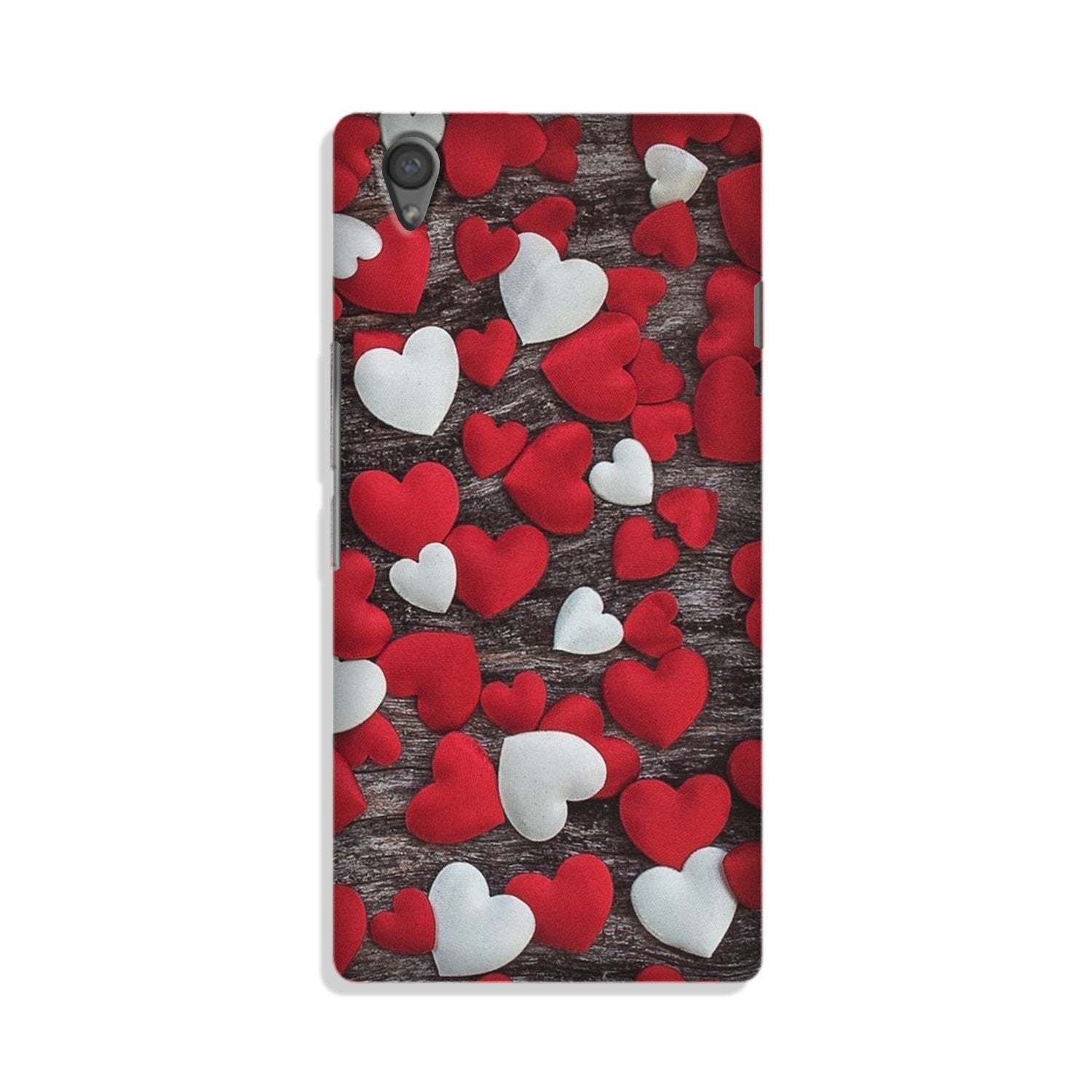 Red White Hearts Case for Vivo Y51L  (Design - 105)