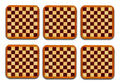 Chess Board Printed Mdf Wooden Printed Square Coasters For Home And Kitchen | Dining Table Decor (Set Of 6  Pieces)