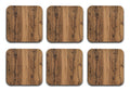 Printed Wood Pattern Designer Printed Square Tea Coasters  (MDF Wooden, Set Of 6 Pieces Coaster)