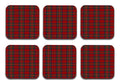 Printed Red Pattern Designer Printed Square Tea Coasters  (MDF Wooden, Set Of 6 Pieces Coaster)
