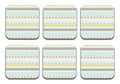 Printed Pattern Designer Printed Square Tea Coasters  (MDF Wooden, Set Of 6 Pieces Coaster)