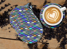 Colorful Pattern Designer Printed Round Tea Coasters (MDF Wooden, Set Of 6 Pieces)