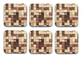Wooden 5 Designer Printed Square Tea Coasters (MDF Wooden, Set of 6 Pieces)