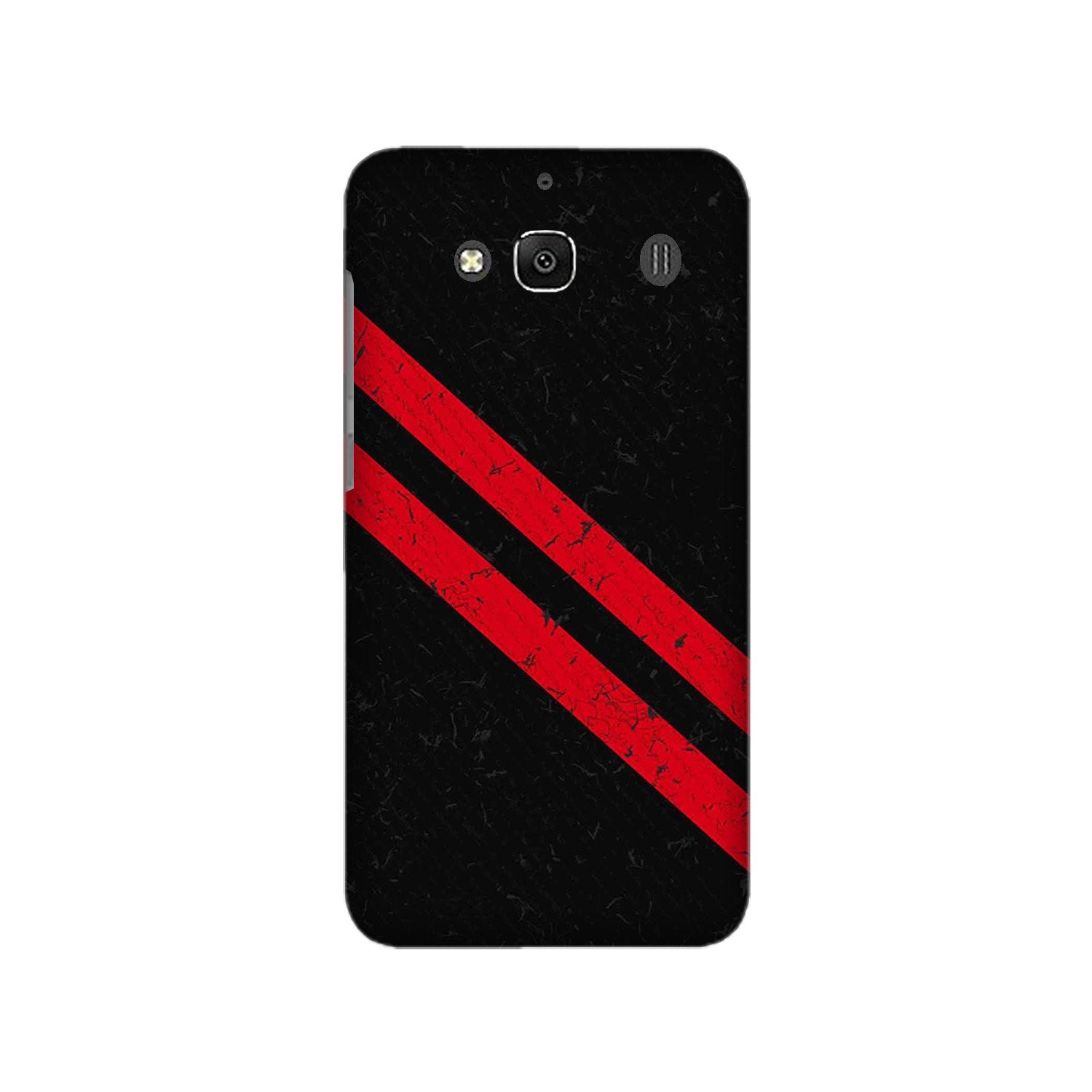Black Red Pattern Mobile Back Case for Redmi 2 Prime  (Design - 373)