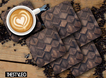 Wooden 3 Designer Printed Square Tea Coasters (MDF Wooden, Set of 6 Pieces)