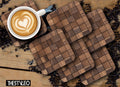 Wooden 6 Designer Printed Square Tea Coasters (MDF Wooden, Set of 6 Pieces)