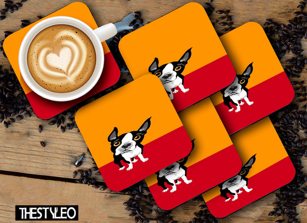 Modern Art  MDF Wooden Printed Square Coasters for Home and Kitchen | Dining Table Decor (Set of 6 Pieces)