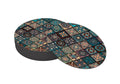 Ethnic Floral Mandala Designer Printed Round Tea Coasters (MDF Wooden, Set Of 6 Pieces)