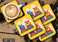 Cute Dogs Wooden Designer Printed Square Tea Coasters (MDF Wooden,Setof 6 Pieces)