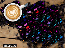 Multi Color Glitter Pattern Designer Printed Square Tea Coasters With Stand (MDF Wooden, Set Of 6 Pieces Coaster)