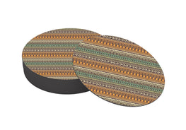 Colorful Ethnic Designer Printed Round Tea Coasters (MDF Wooden, Set Of 6 Pieces)