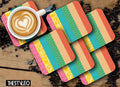 Colorful Patterns Wooden Designer Printed Square Tea Coasters (MDF Wooden, Set of 6 Pieces)