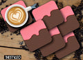 Printed Ice Cream Pattern Designer Printed Square Tea Coasters With Stand (MDF Wooden, Set Of 6 Pieces Coaster And 1 Stand)