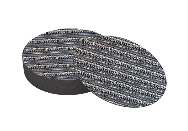 Zentangle Lines Designer Printed Round Tea Coasters (MDF Wooden, Set Of 6 Pieces)