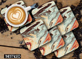 Marble Pattern Designer Printed Square Tea Coasters With Stand (MDF Wooden, Set Of 6 Pieces Coaster And 1 Stand)