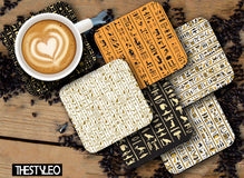 Ancient Egypt Printed Mdf Wooden Printed Square Coasters For Home And Kitchen | Dining Table Decor (Set Of 6  Pieces)