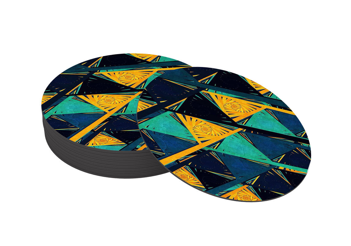 Marble  Designer Printed Round Tea Coasters (MDF Wooden, Set Of 6 Pieces)