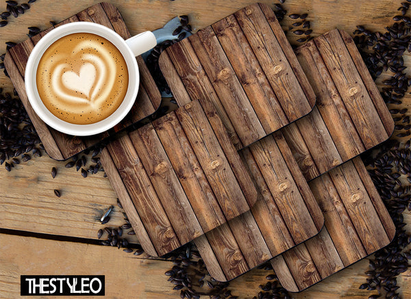 Wooden 1 Designer Printed Square Tea Coasters (MDF Wooden, Set of 6 Pieces)