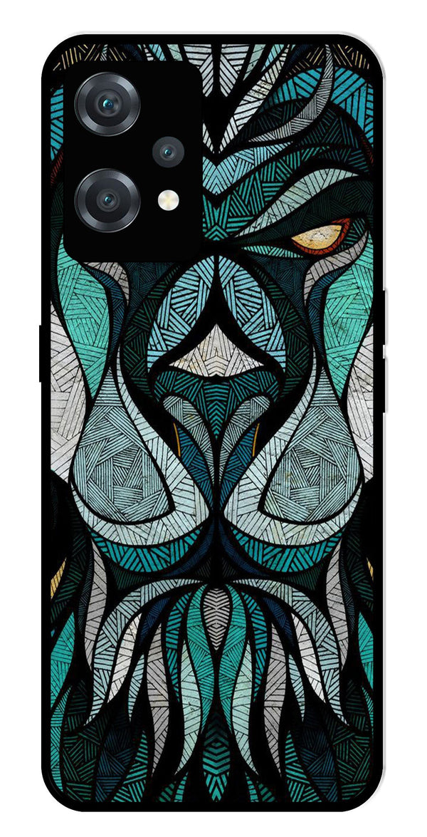 Lion Pattern Metal Mobile Case for OnePlus Nord CE 2 Lite 5G