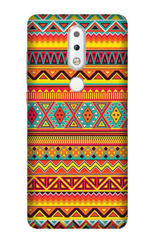 Zigzag line pattern Mobile Back Case for Nokia 3.1 Plus (Design - 4)