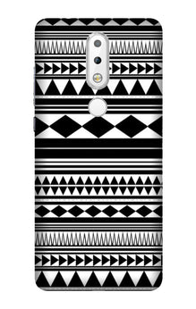 Black white Pattern Mobile Back Case for Nokia 3.1 Plus (Design - 5)