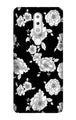 White flowers Black Background Case for Nokia 3.1 Plus