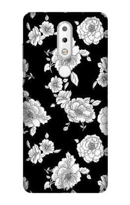 White flowers Black Background Case for Nokia 3.1 Plus