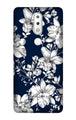 White flowers Blue Background Case for Nokia 3.1 Plus