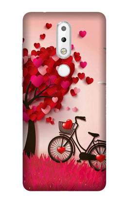 Red Heart Cycle Case for Nokia 3.1 Plus (Design No. 222)