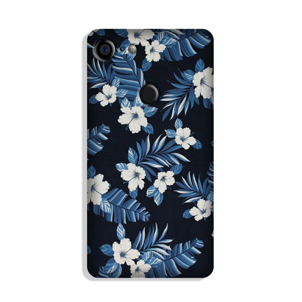 White flowers Blue Background2 Case for Google Pixel 3A XL