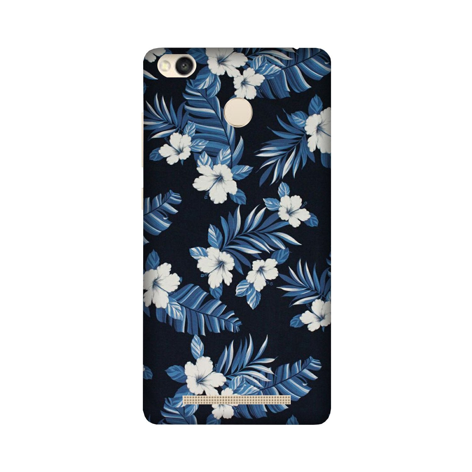 White flowers Blue Background2 Case for Redmi 3S Prime