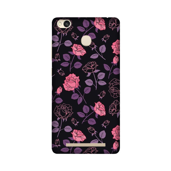 Rose Black Background Case for Redmi 3S Prime