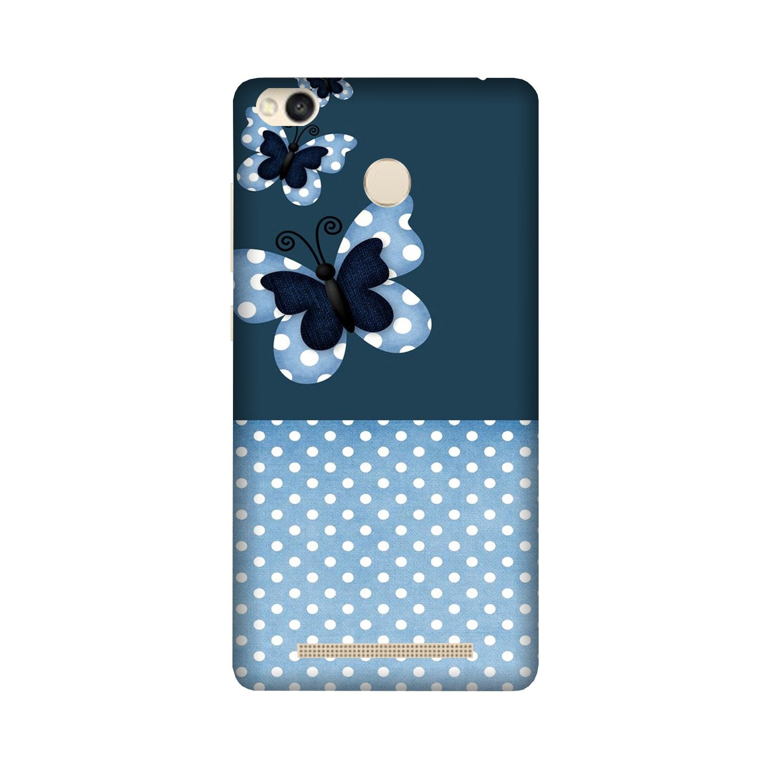 White dots Butterfly Case for Redmi 3S Prime
