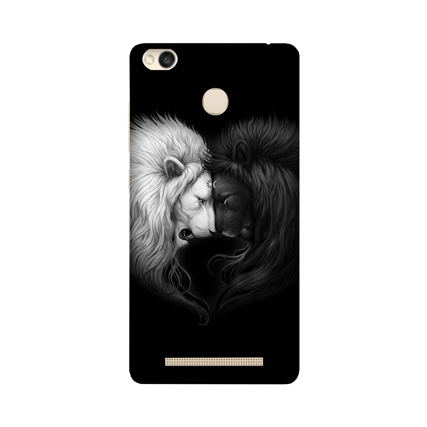 Dark White Lion Case for Redmi 3S Prime(Design - 140)