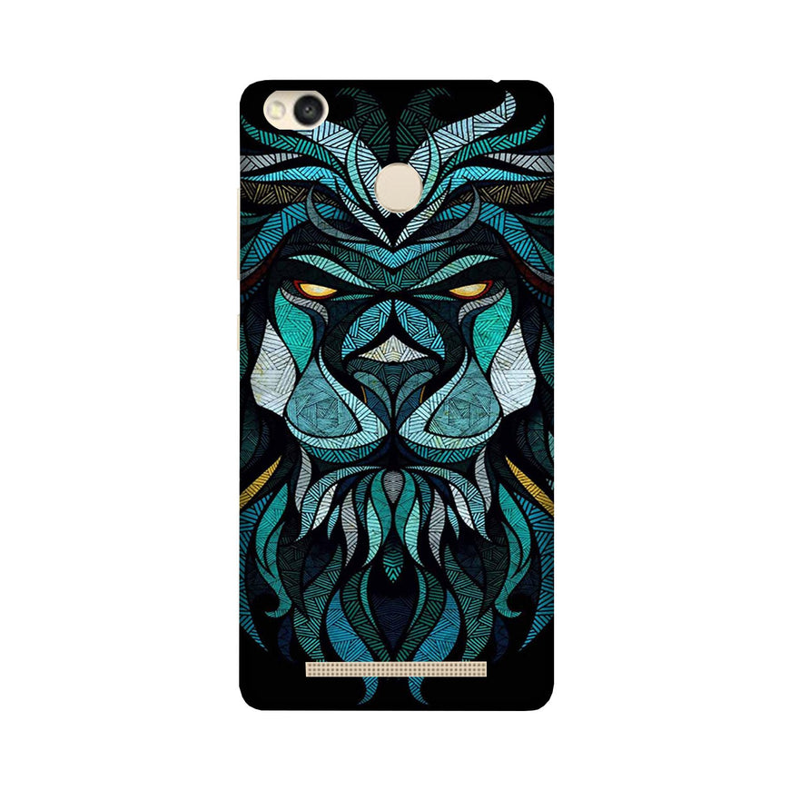 Lion Mobile Back Case for Redmi 3S Prime  (Design - 314)