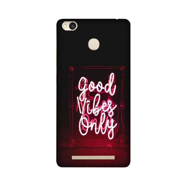 Good Vibes Only Mobile Back Case for Redmi 3S Prime  (Design - 354)