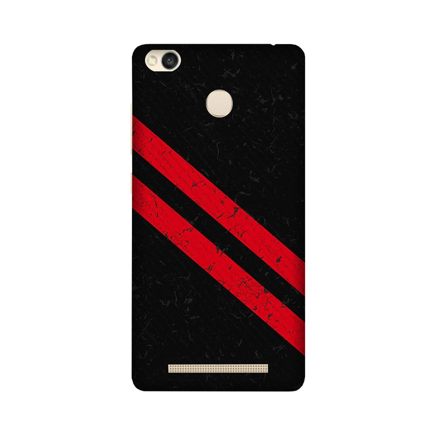 Black Red Pattern Mobile Back Case for Redmi 3S Prime  (Design - 373)
