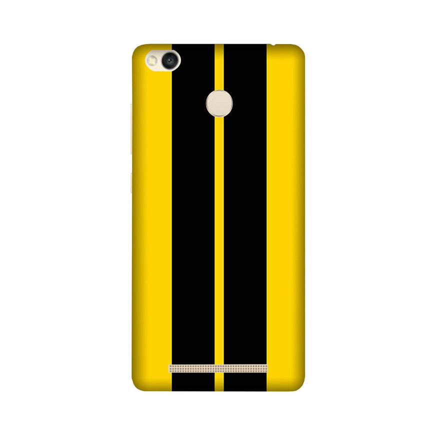 Black Yellow Pattern Mobile Back Case for Redmi 3S Prime  (Design - 377)