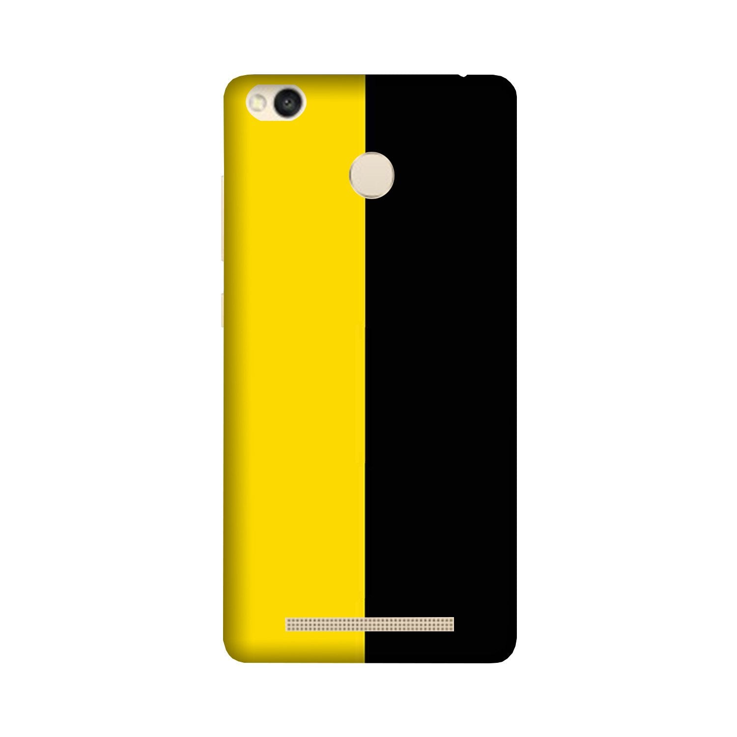 Black Yellow Pattern Mobile Back Case for Redmi 3S Prime  (Design - 397)