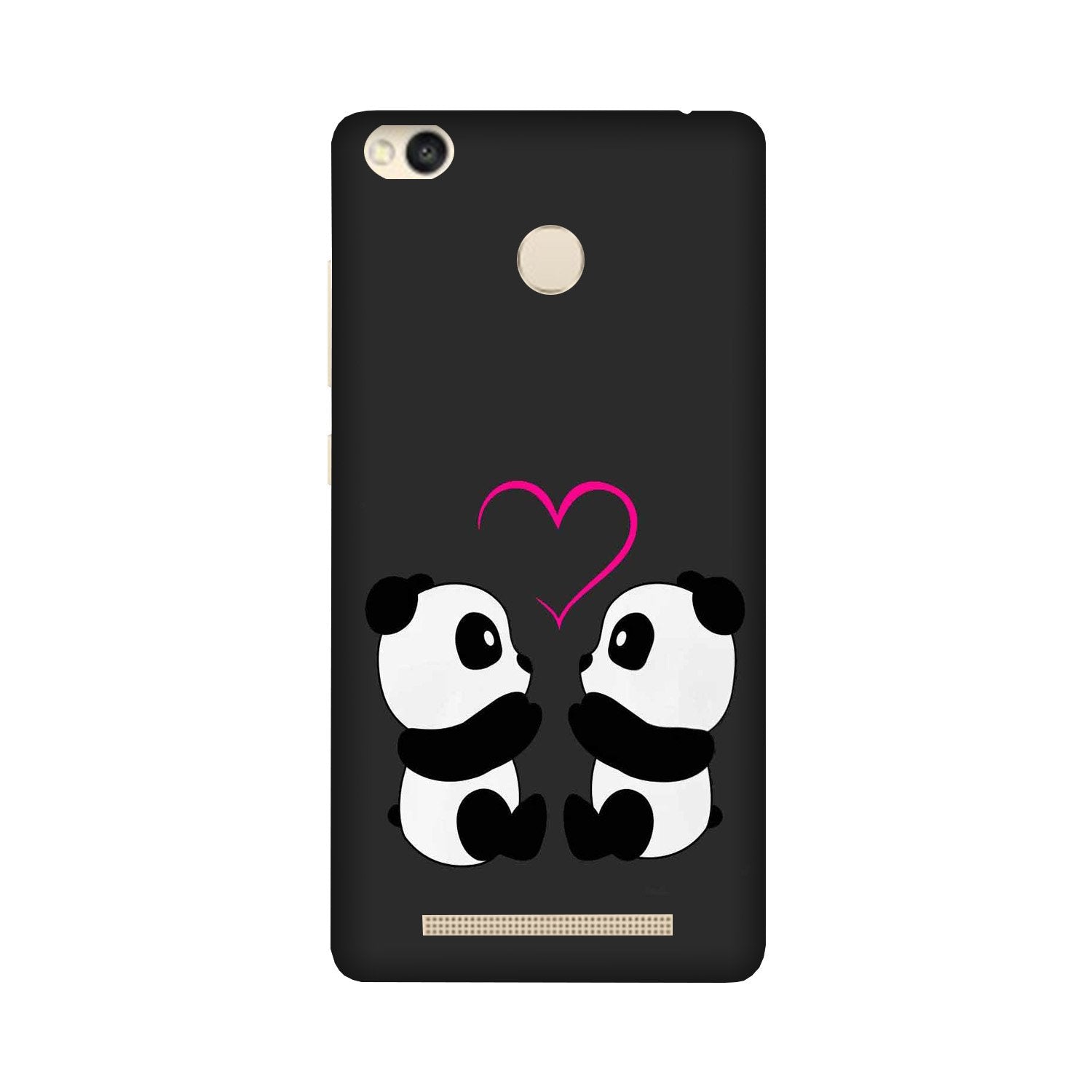 Panda Love Mobile Back Case for Redmi 3S Prime  (Design - 398)