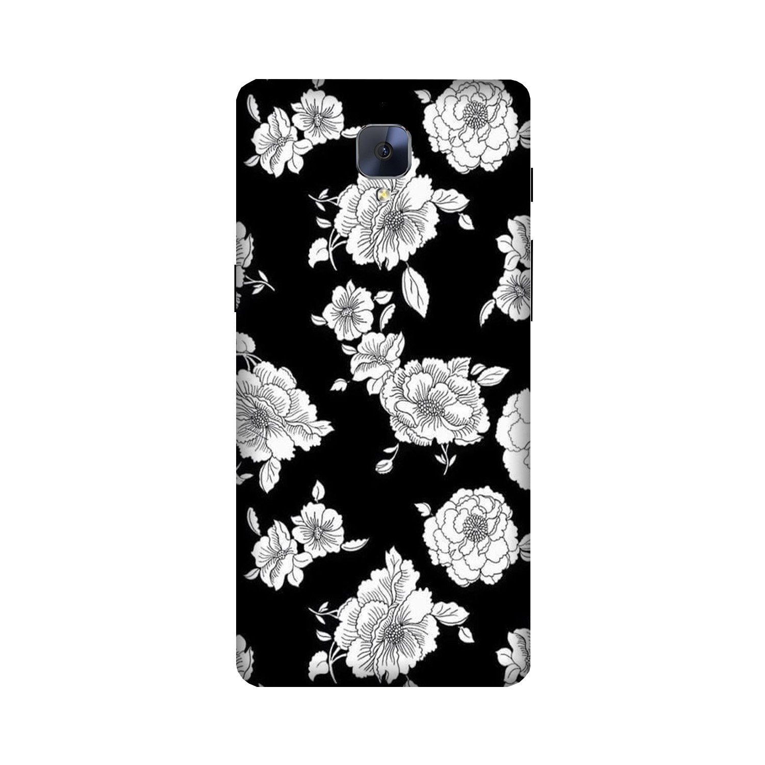 White flowers Black Background Case for OnePlus 3/ 3T