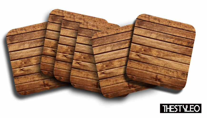 Wooden 7 Designer Printed Square Tea Coasters (MDF Wooden, Set of 6 Pieces)